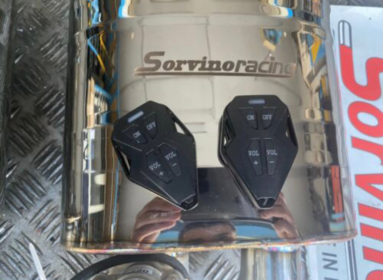 DOPPIA SCARICO DOUBLE CON VALVOLA INCORPORATA DX SX CON TELECOMANDI WIRELESS ACCIAIO
