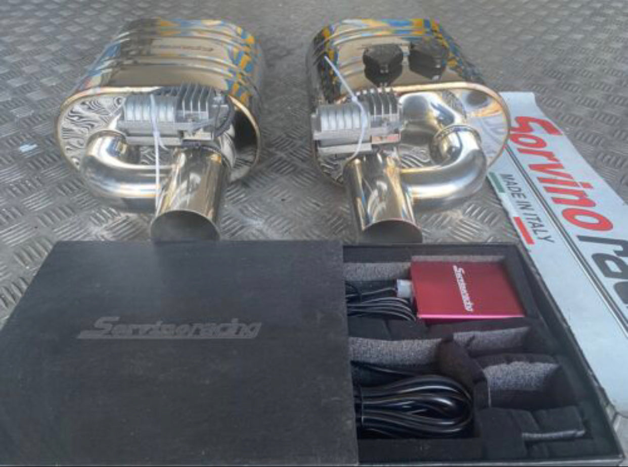DOPPIA SCARICO DOUBLE CON VALVOLA INCORPORATA DX SX CON TELECOMANDI WIRELESS ACCIAIO