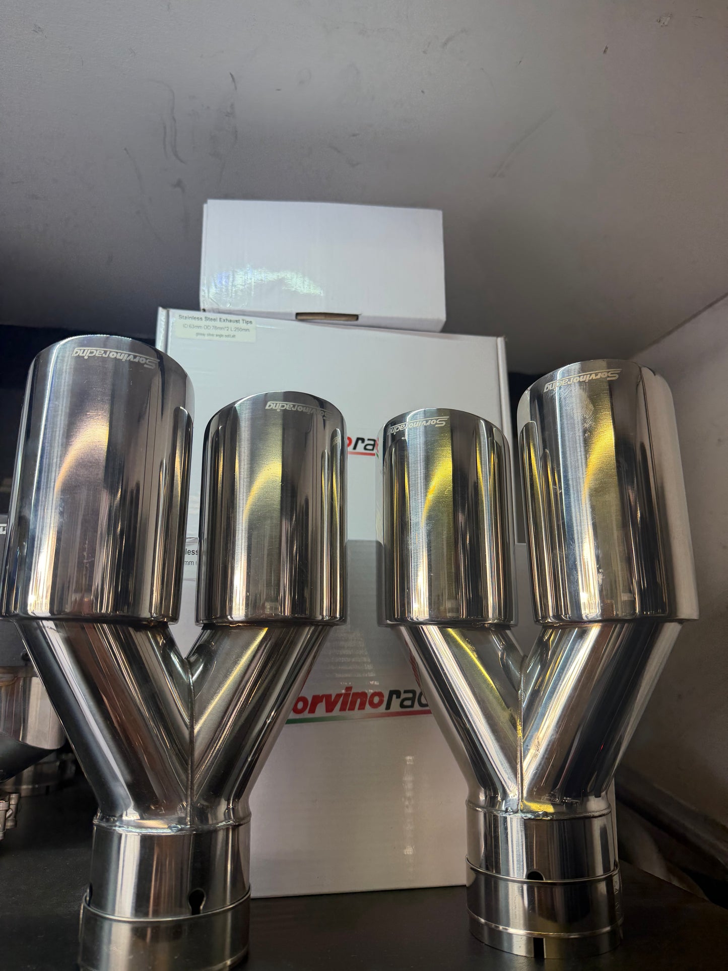 Terminale doppia uscita inox uscita 76mm