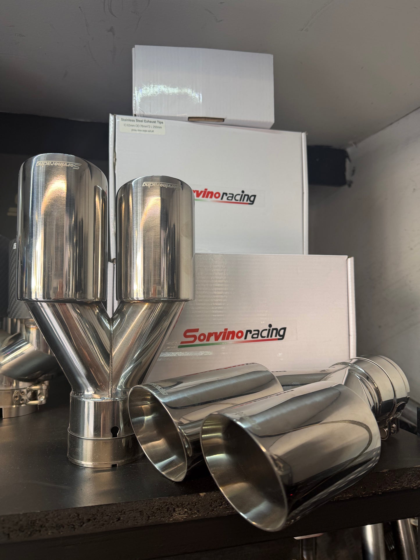 Terminale doppia uscita inox uscita 76mm
